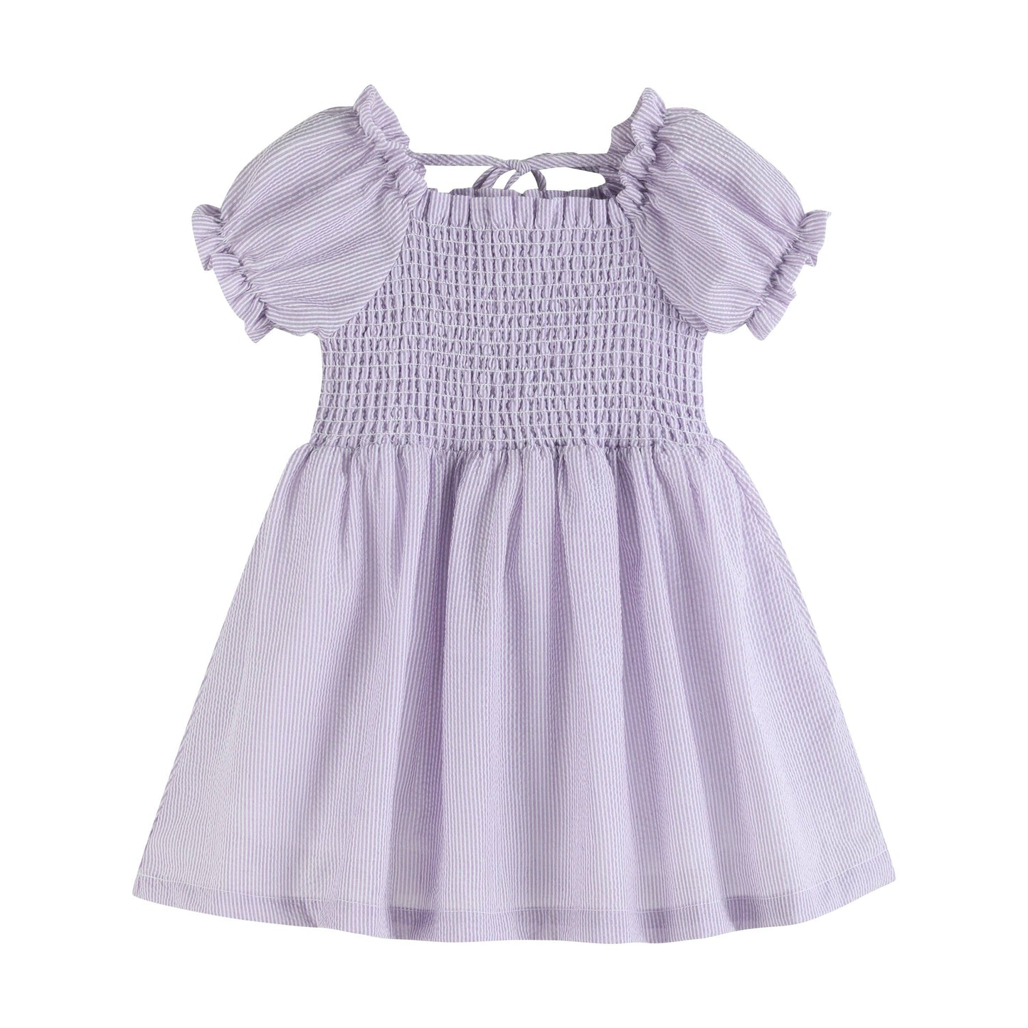 Vestido morado fruncido