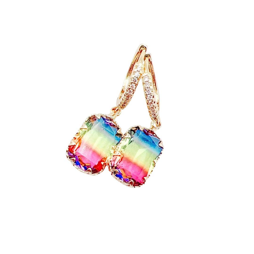 Royalty Multi Gem Huggie