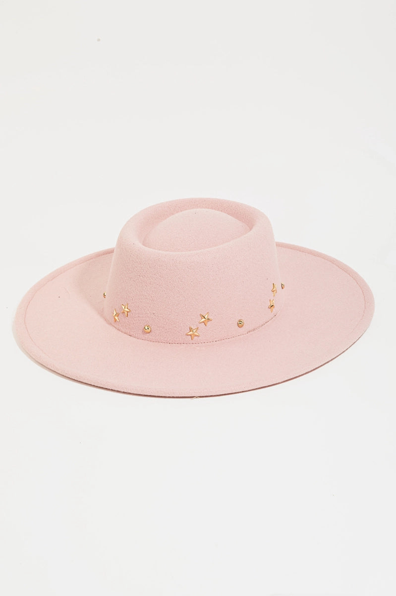 Pink Star Studded Hat
