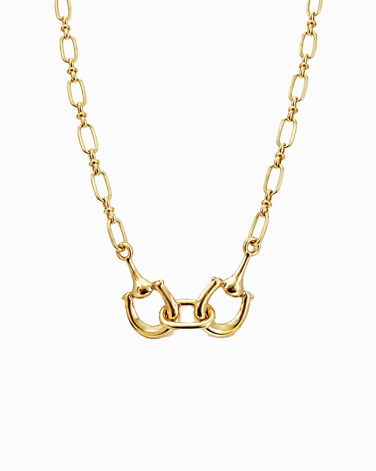 Double Horsebit Knot Chain Necklace