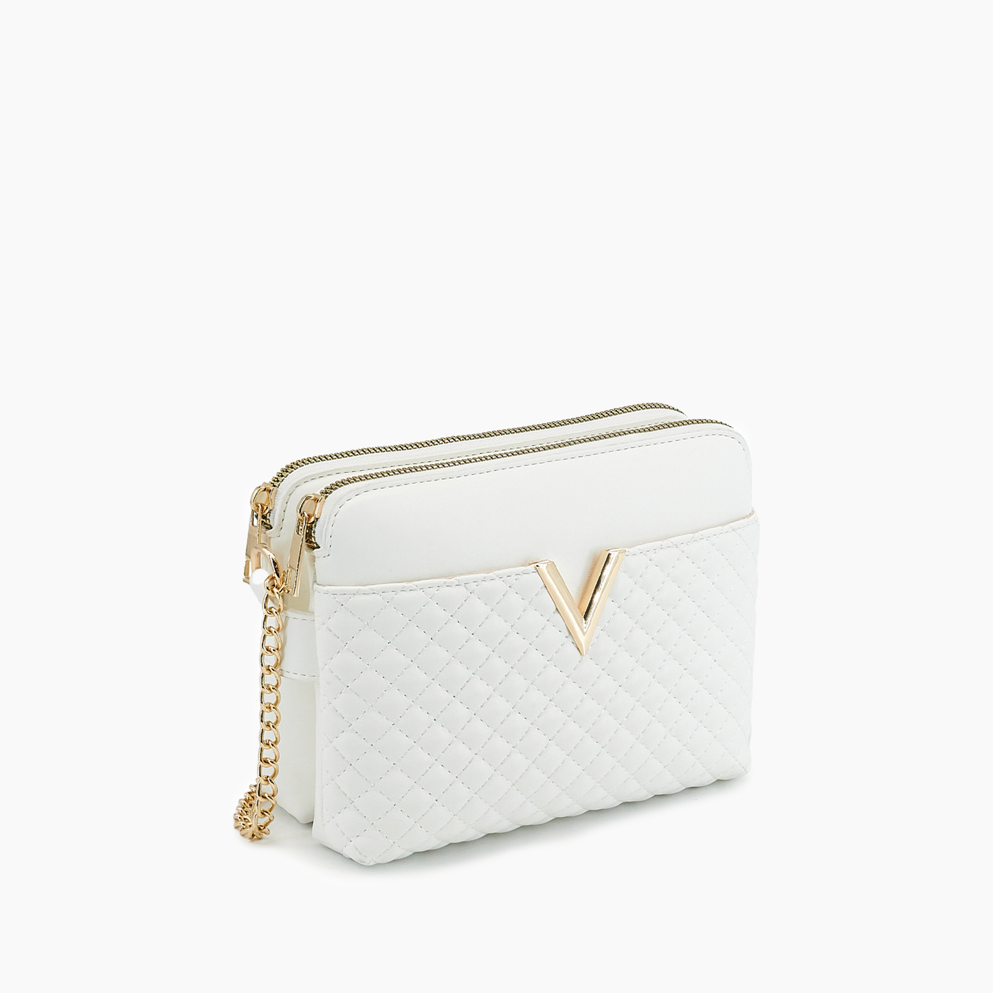 Lila Quilted Double Zip Crossbody Bag
