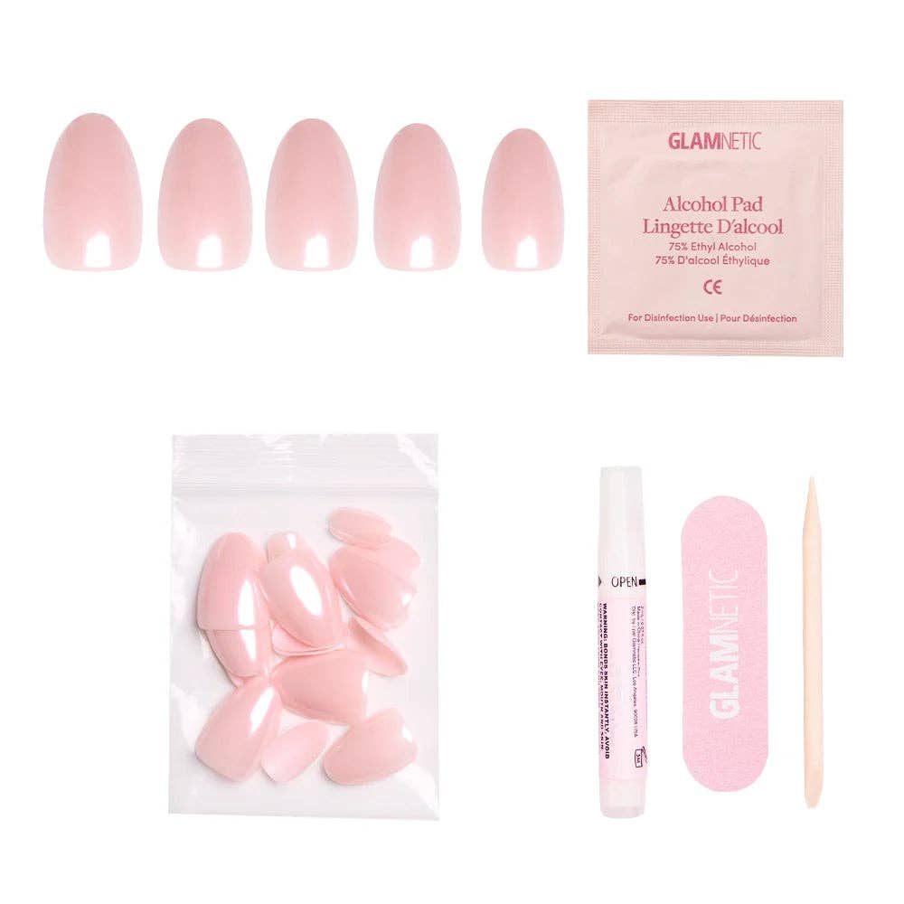 Glamnetic Pinch Me Press-On Nails | Short Oval | Blush Pink Glazed
