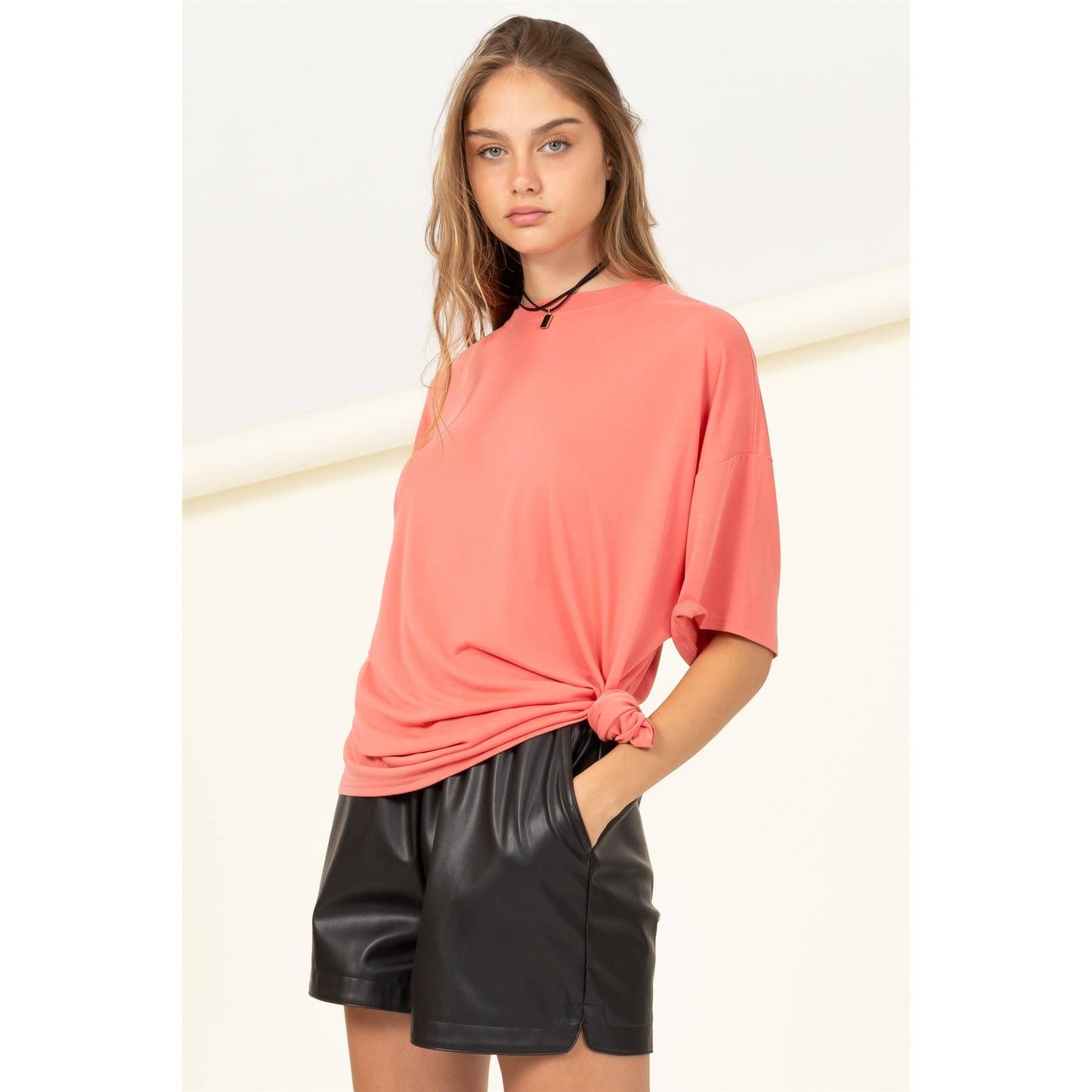 Tea Rose Oversized Basic Tee