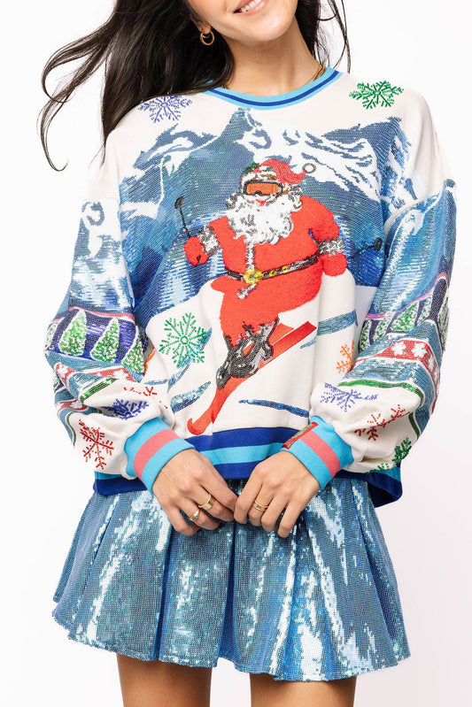 Vintage Skiing Santa Sweatshirt