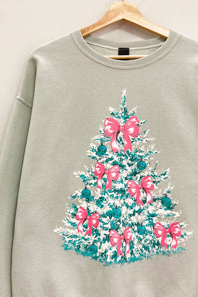 Christmas Tree Bow Sweatshirt