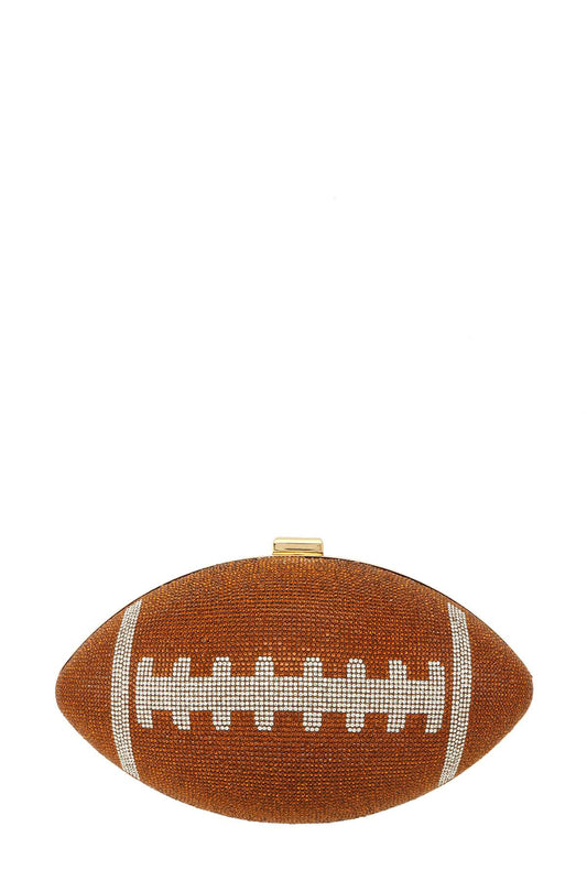 FULL RHINESTONE FOOTBALL CLUTCH