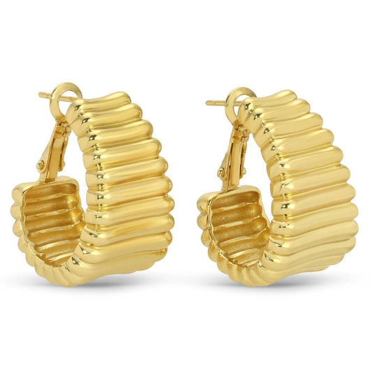 Bold Ripple Leverback Hoops