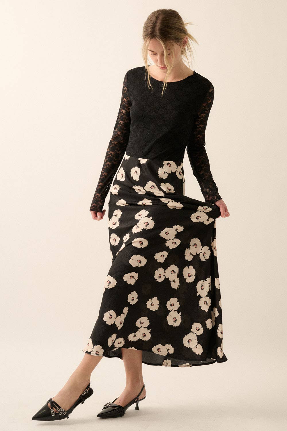 Pick a Date Floral Maxi Skirt