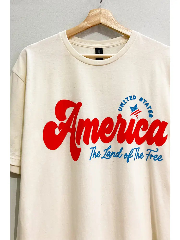 Retro America Land of the Free Tee