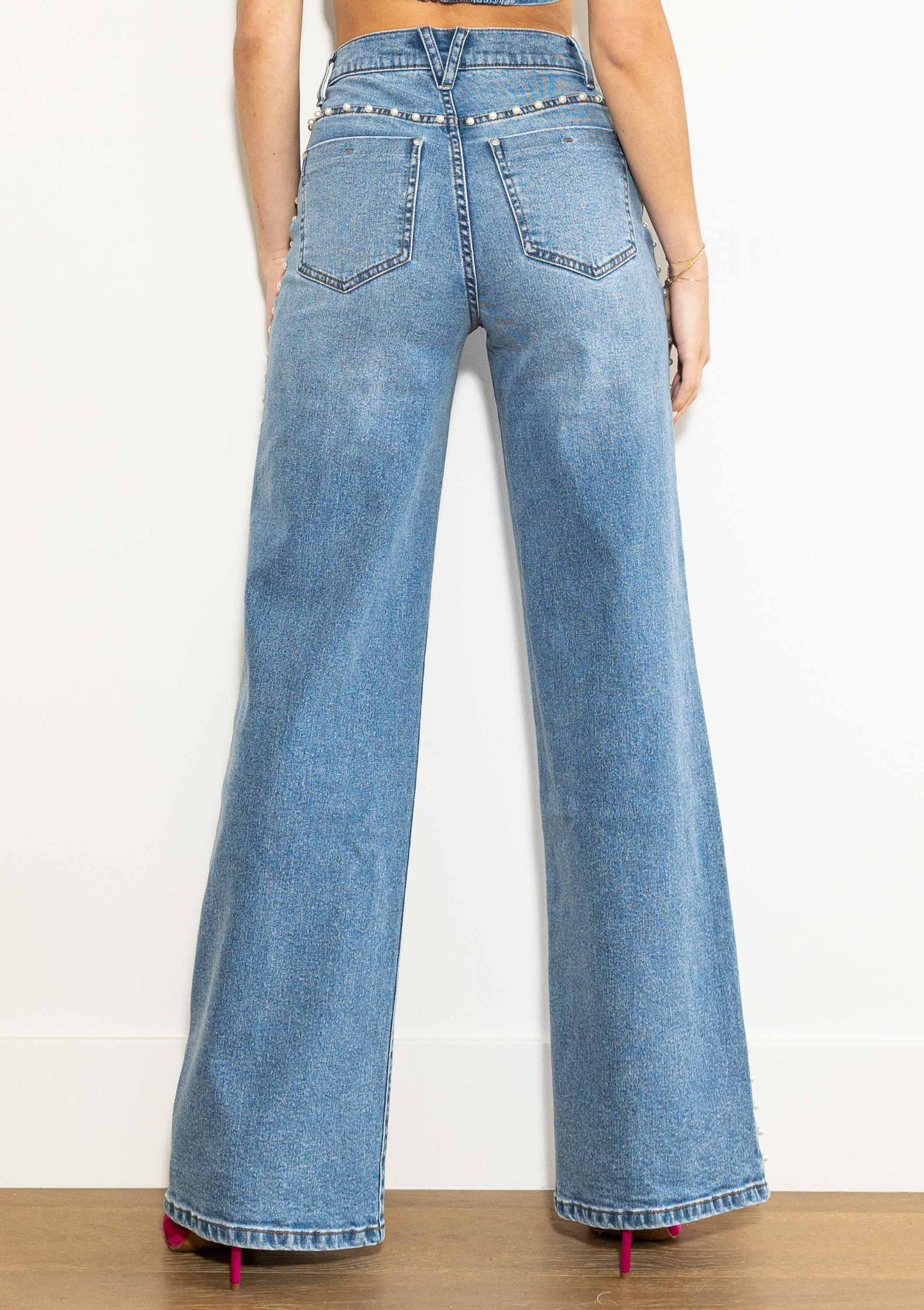 Pearl High-Rise Wideleg Jeans