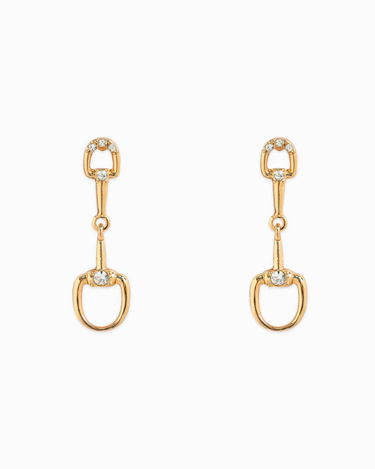 Western Horsebit Drop Stone Earrings