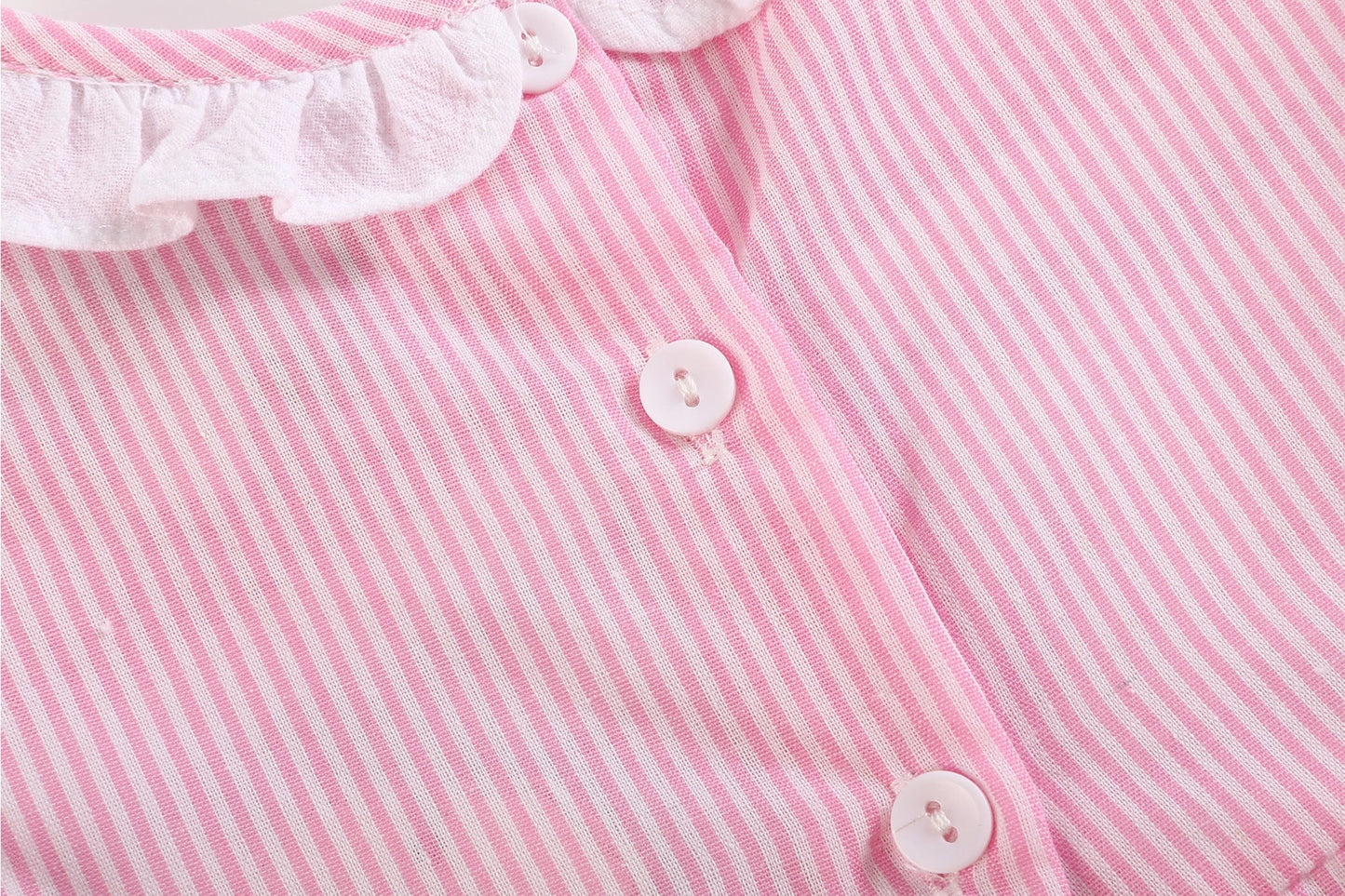 Pink Striped Little Sister Smocked Romper