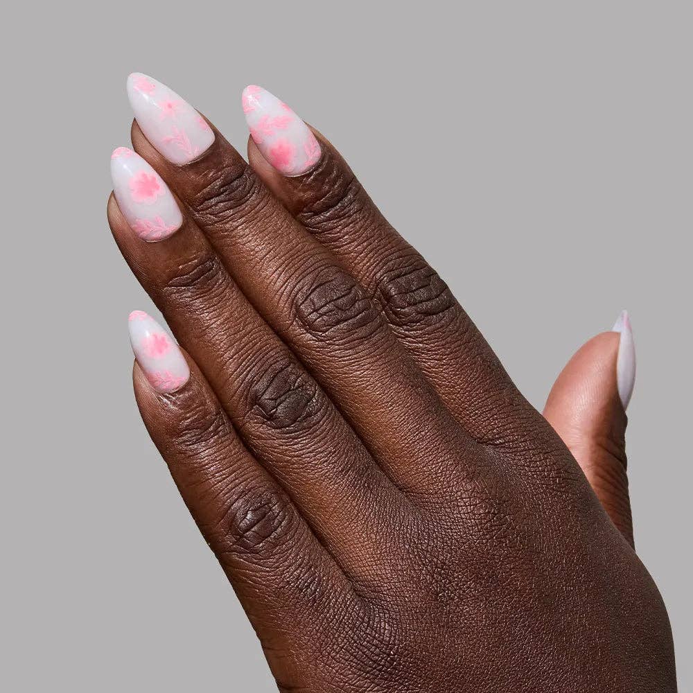 Glamnetic Fleur Amour Press-On Nails | Short Almond Pink Blossoms Love