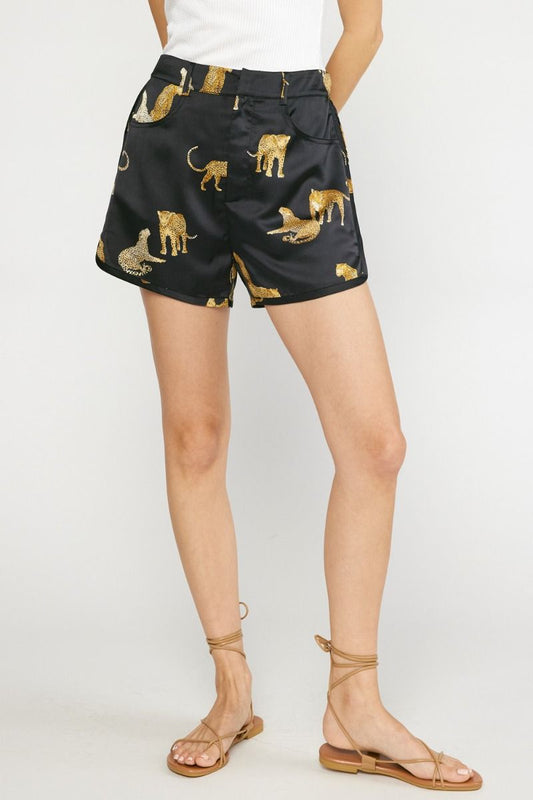 Cheetah Cheetah Satin Shorts