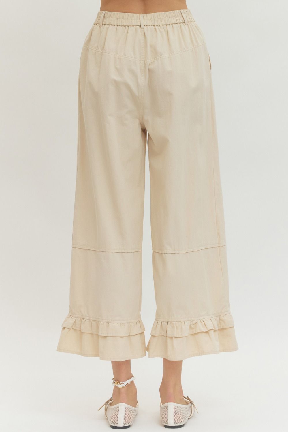 Coquette Khaki Ruffle Pants