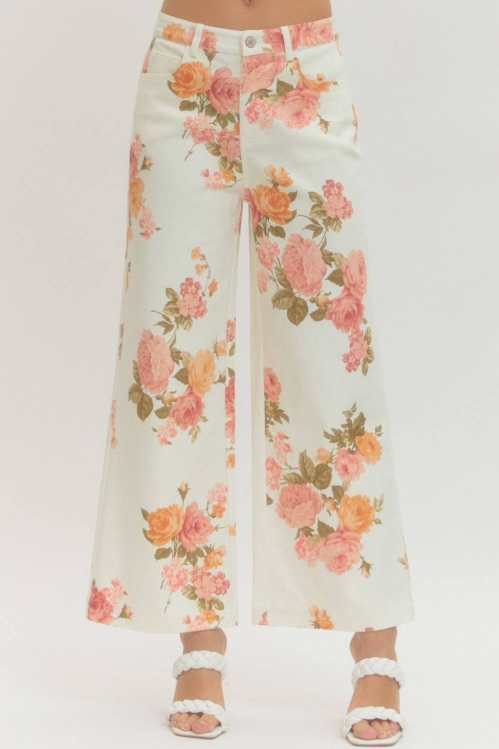 Peaches & Cream Floral Jeans