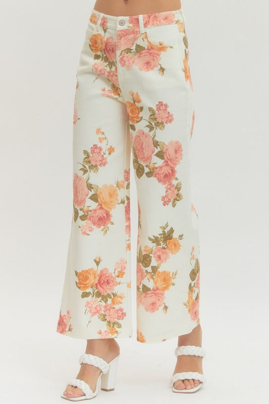 Peaches & Cream Floral Jeans