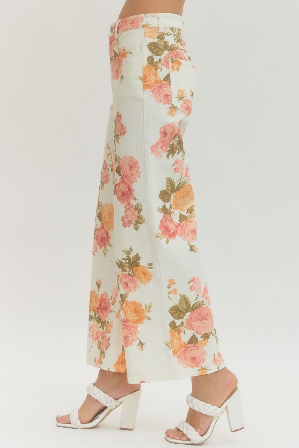 Peaches & Cream Floral Jeans
