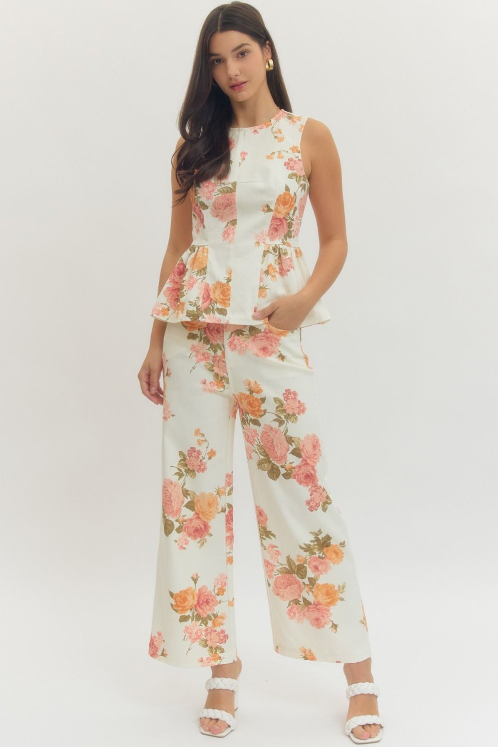 Peaches & Cream Floral Jeans