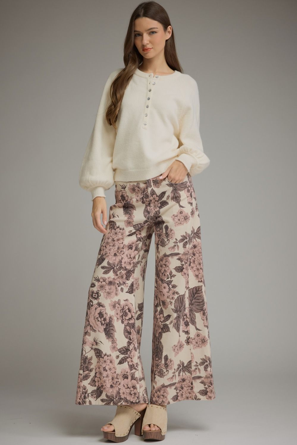 Pressed Petals Wide Leg Pants