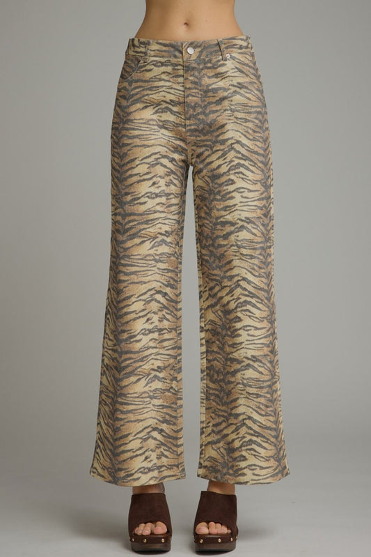 Tiger Stripe Wide Leg Pants