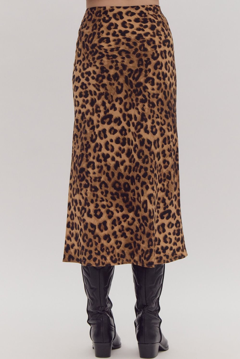 Lydia Leopard Midi Slip Skirt