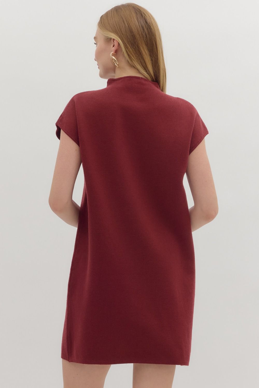 Camille Burgundy Mini Sweater Dress