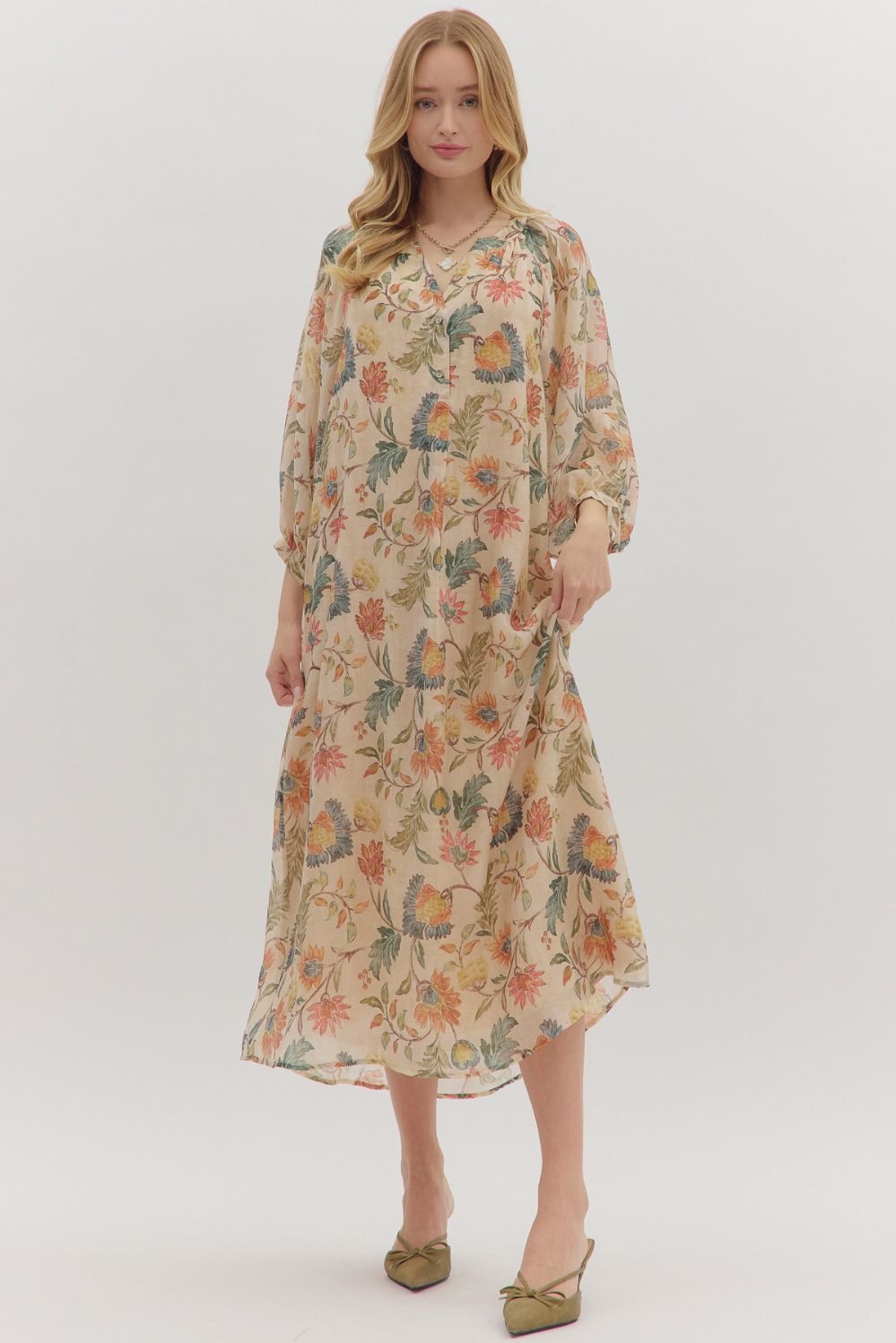 Blaire Botanical Midi Dress