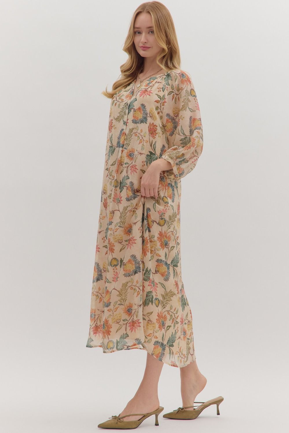 Blaire Botanical Midi Dress
