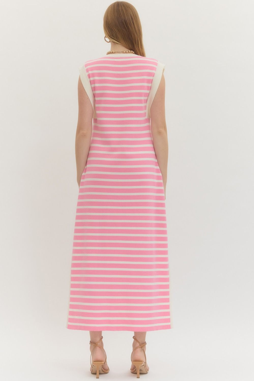 Alice Bubblegum Striped Knit Maxi Dress