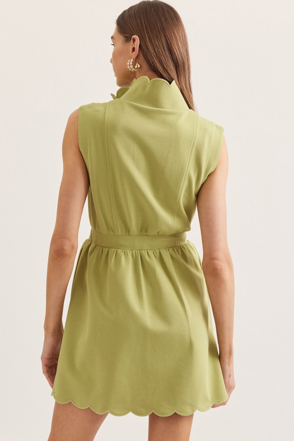 Matcha Scallop Dress