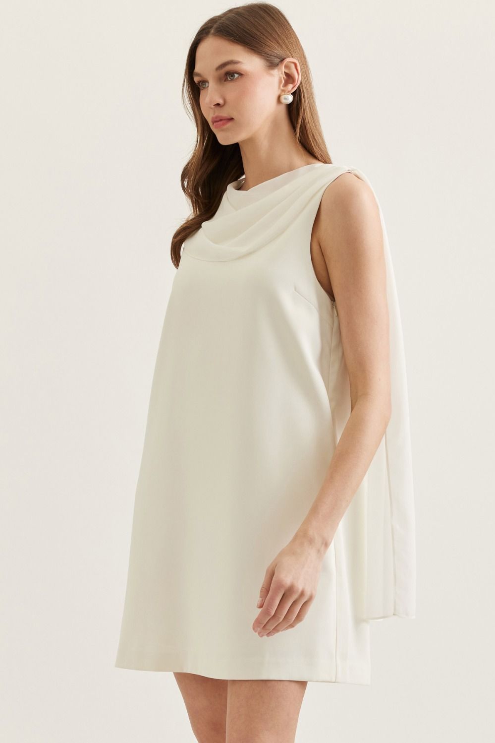 Ada Draped Cowl Neck Mini Dress