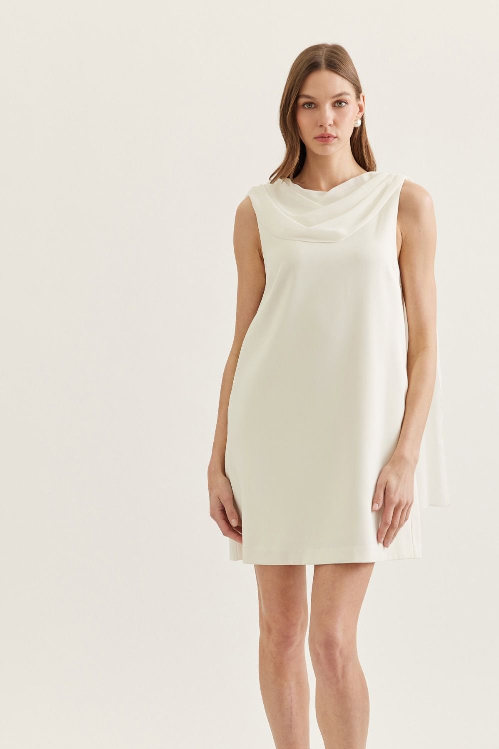 Ada Draped Cowl Neck Mini Dress