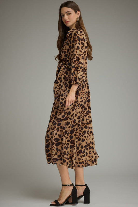 Teagan Leopard Midi Dress