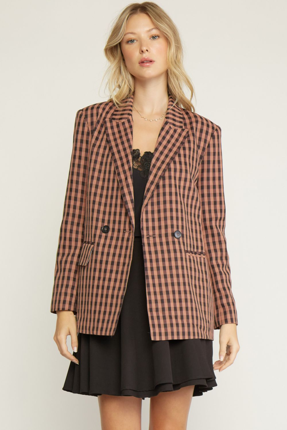 Terra Cotta Plaid Blazer