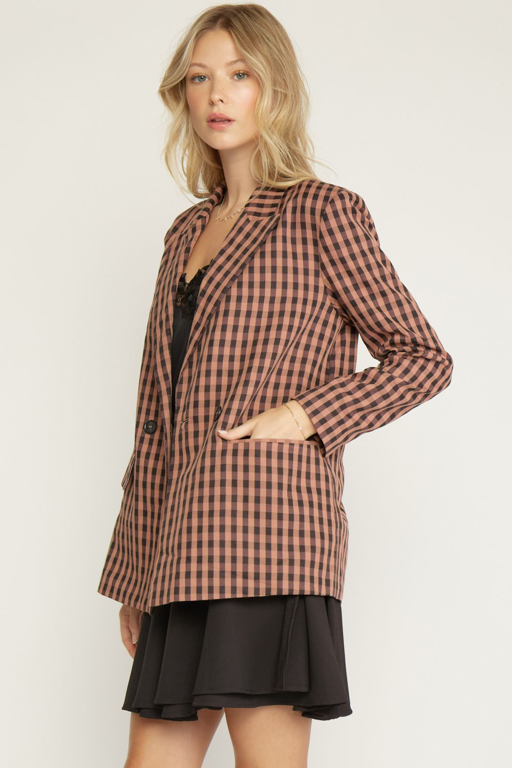 Terra Cotta Plaid Blazer