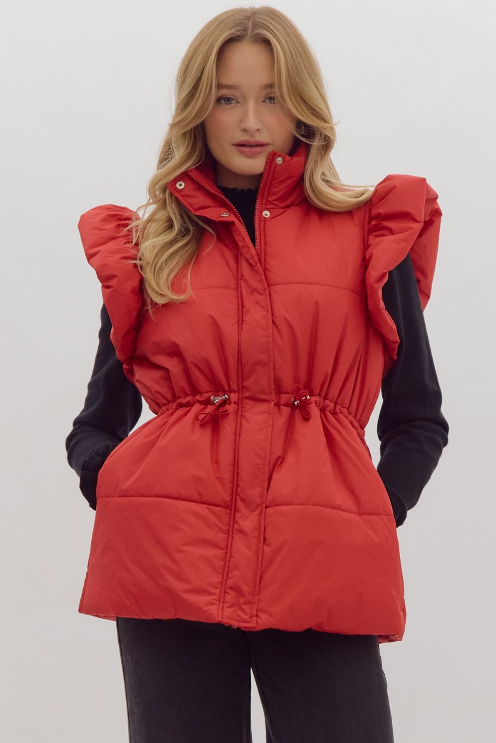 Ruby Red Puffer Vest