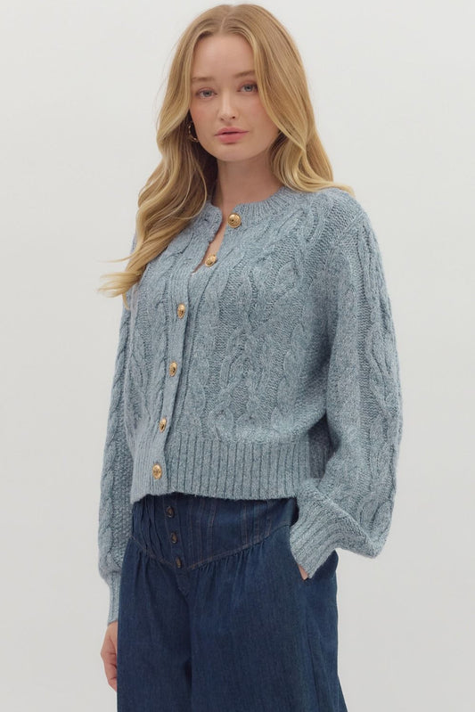 Misty Mornings Cable Cardigan