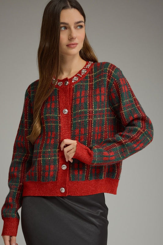 Twinkle & Plaid Cardigan