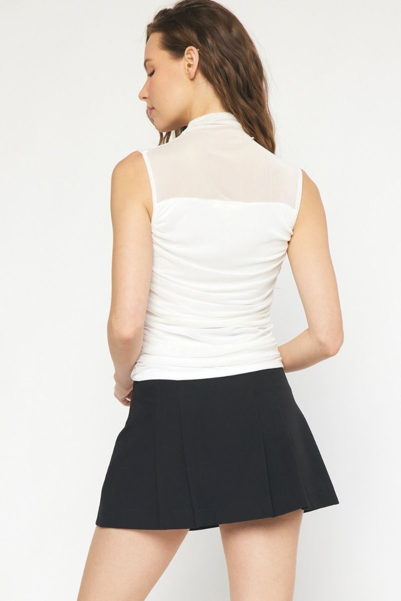 Vienna Mesh Mockneck Top