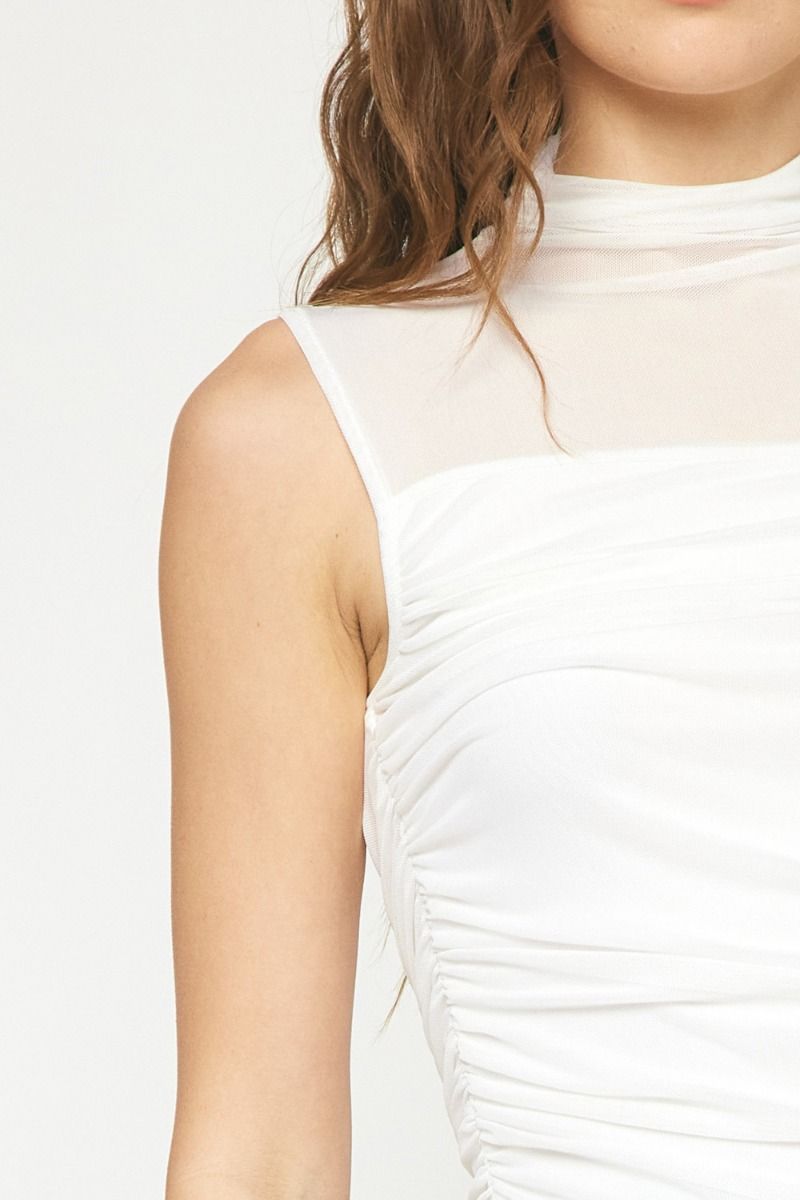 Vienna Mesh Mockneck Top