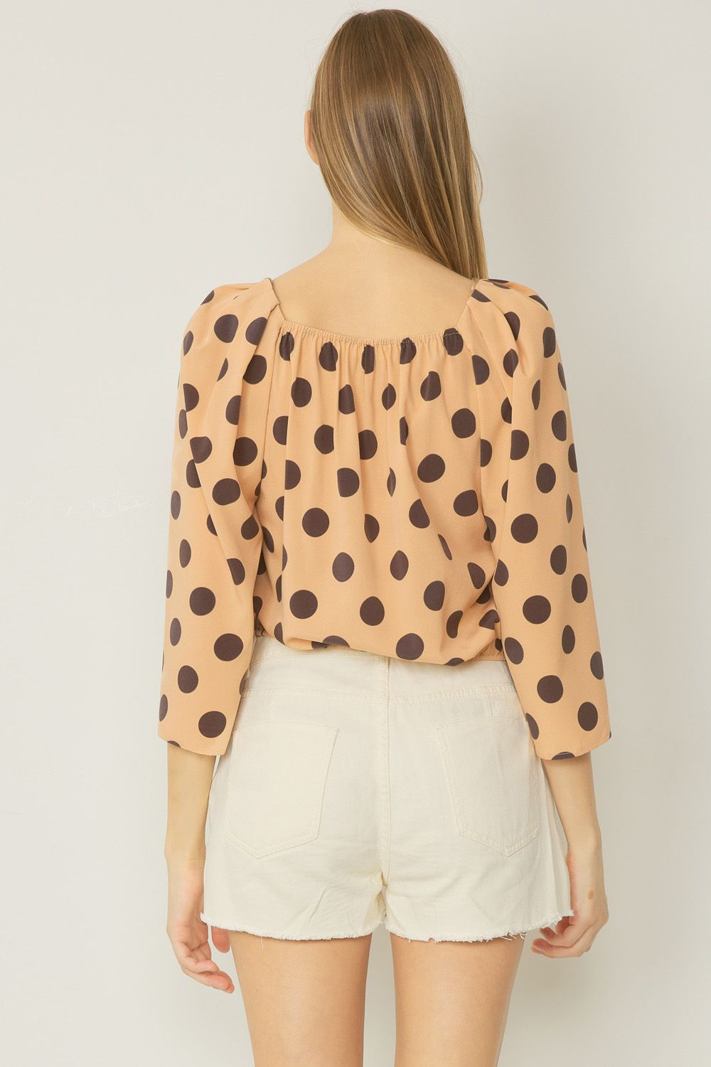 Dotted Darling Twist Front Top