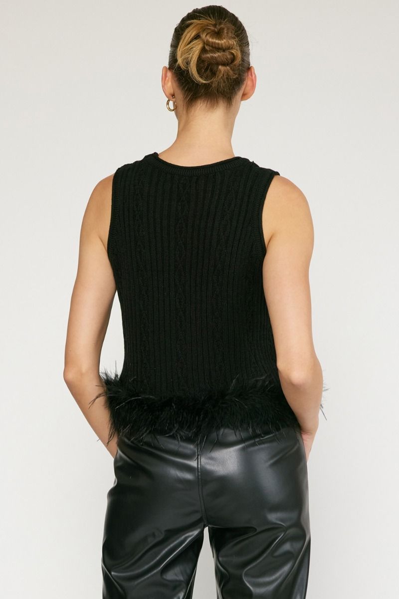 Midnight Glam Feather Tank