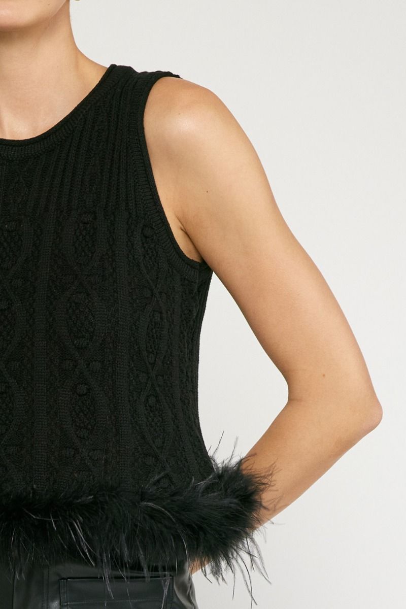 Midnight Glam Feather Tank