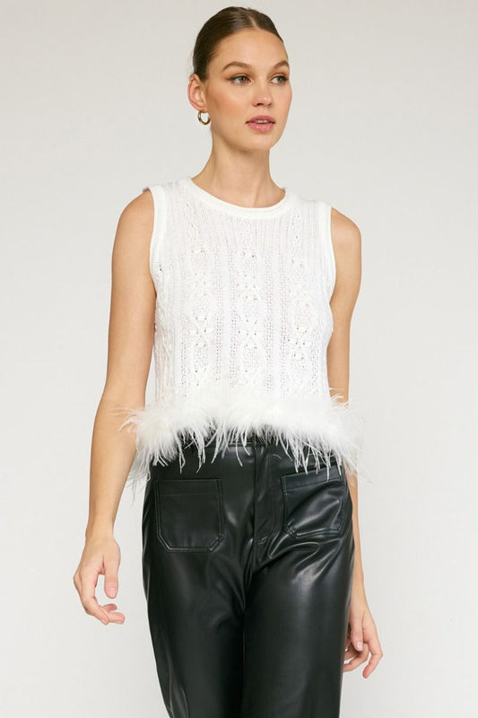 Feathered Frost Knit Tank