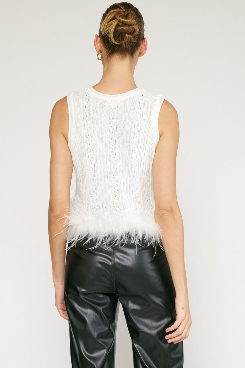 Feathered Frost Knit Tank