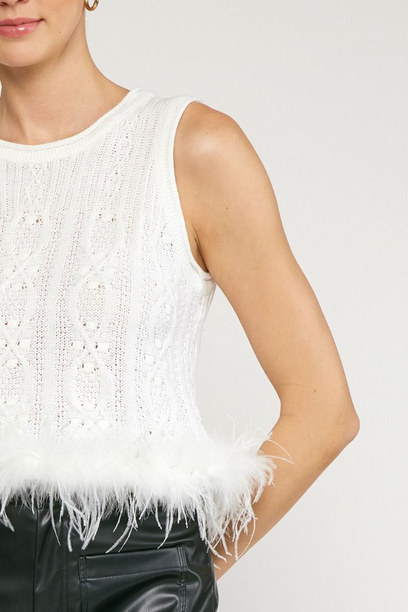 Feathered Frost Knit Tank