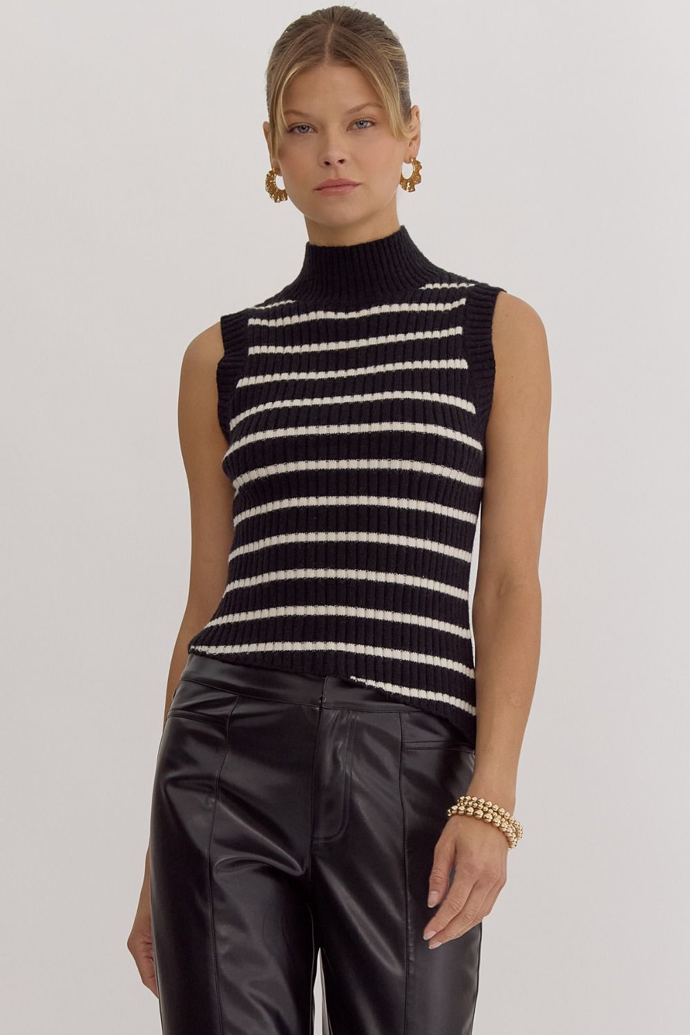 Kayla Mockneck Sleeveless Knit Top