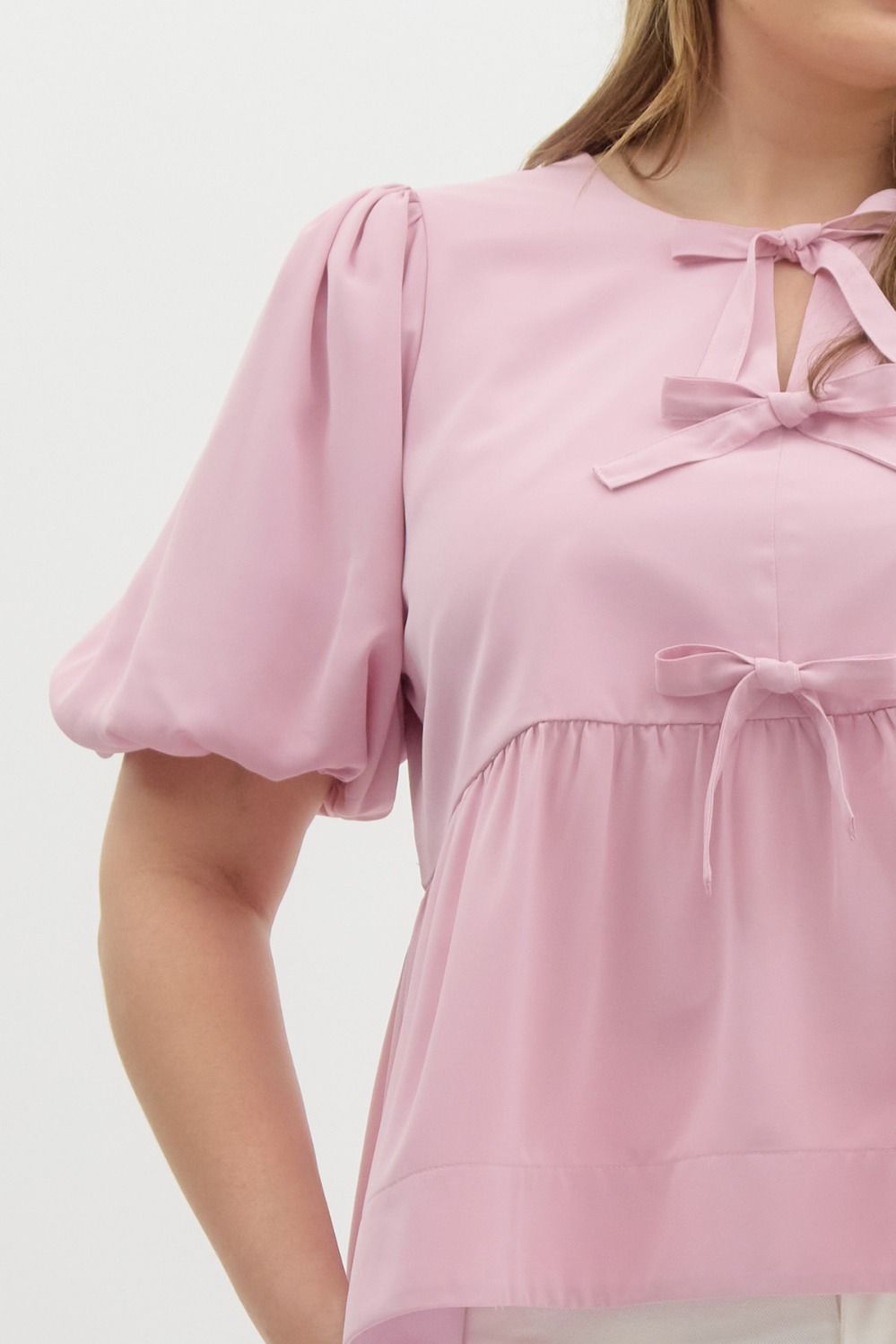 Baby Pink Bow Blouse