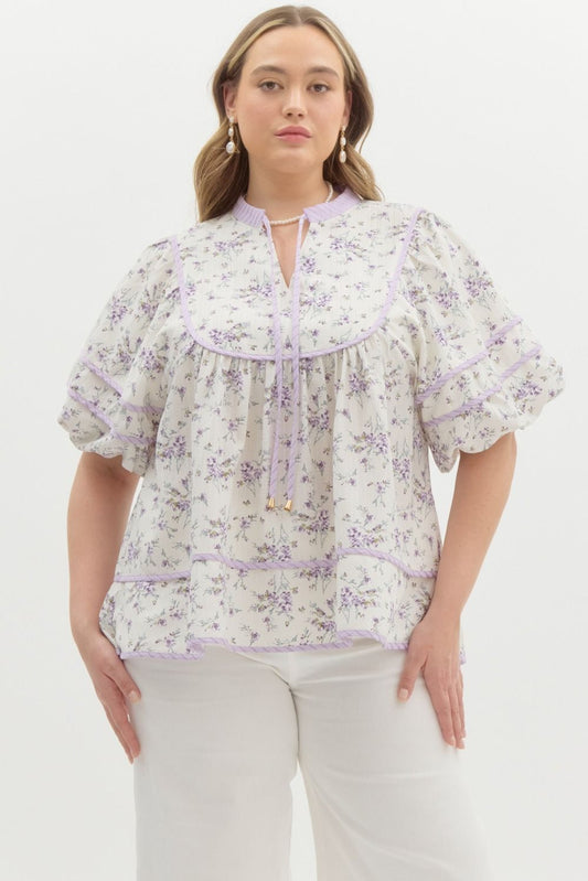 Cottage Core Lilac Blouse